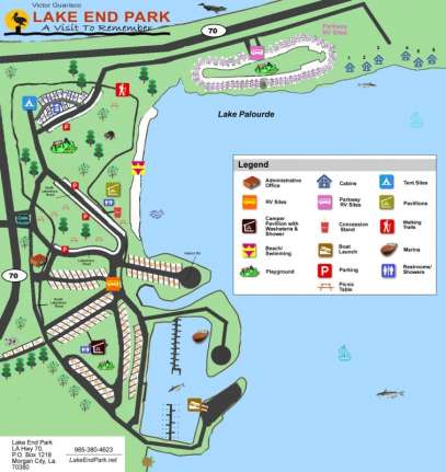 Lake End Park Map | Lake End Park. Morgan City, La.